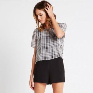 BCBG Romper - Plaid on Top. New.